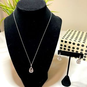 Infinity Diamond Necklace & Earrings Set (Sterling Silver)